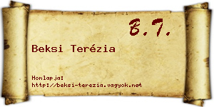 Beksi Terézia névjegykártya